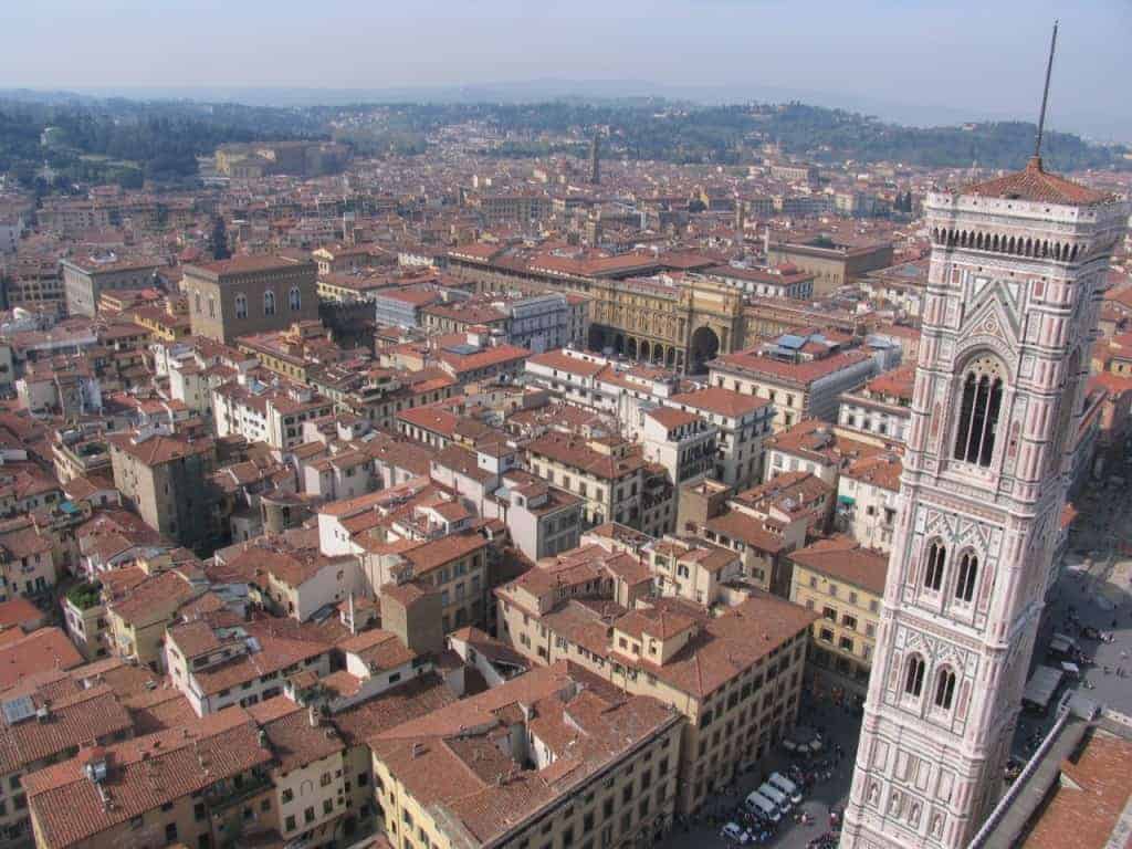 View from the top of the Duomo in Florence.