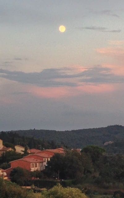 View from pizza dinner in San Donato, Tuscany.