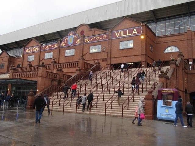 Outside the Holte End at Villa Park.