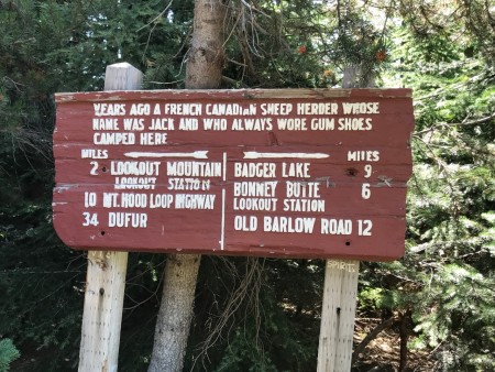 Sign at Gumjuwac Saddle.