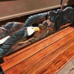Carved bench at the Visitors Center