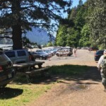 The trailhead at noon on a Friday. Take the shuttle!