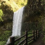 Lower South Falls on the Canyon Trail, with the trail headed behind.
