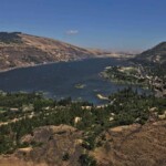 Looking east, up the river towards The Dalles.
