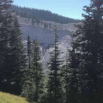Looking back while climbing the far side.