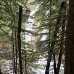 A bigger waterfall, hard to see from the trail.