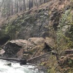 Close-up of the slide. eagle creek trail columbia river gorge oregon fire