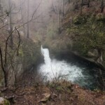 View of Punchbowl from the trail has only changed a little. eagle creek trail columbia river gorge oregon fire
