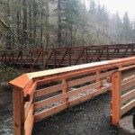 Brand new bridge at the trailhead; I think a tree fell on the old one. eagle creek trail columbia river gorge oregon fire